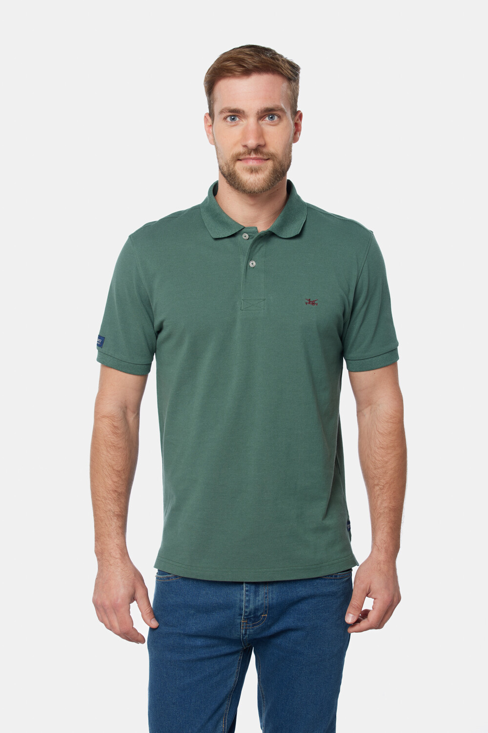 REMERA POLO LISA Verde oscuro