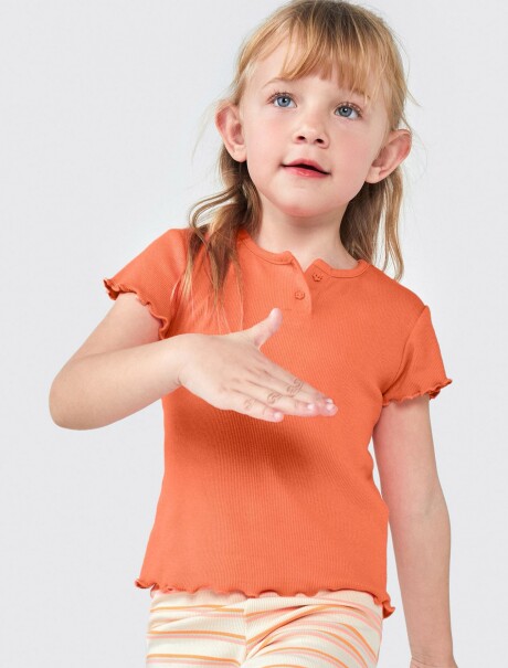 BLUSA INFANTIL CON BOTONES NARANJA