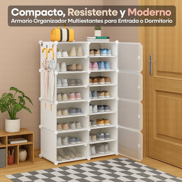 Zapatera Organizador IMBACK IBK-PLC006 | 16 Estantes, Gran Capacidad para 32 Pares, Compacta y Moderna Blanco Zapatera Organizador IMBACK IBK-PLC006 | 16 Estantes, Gran Capacidad para 32 Pares, Compacta y Moderna Blanco