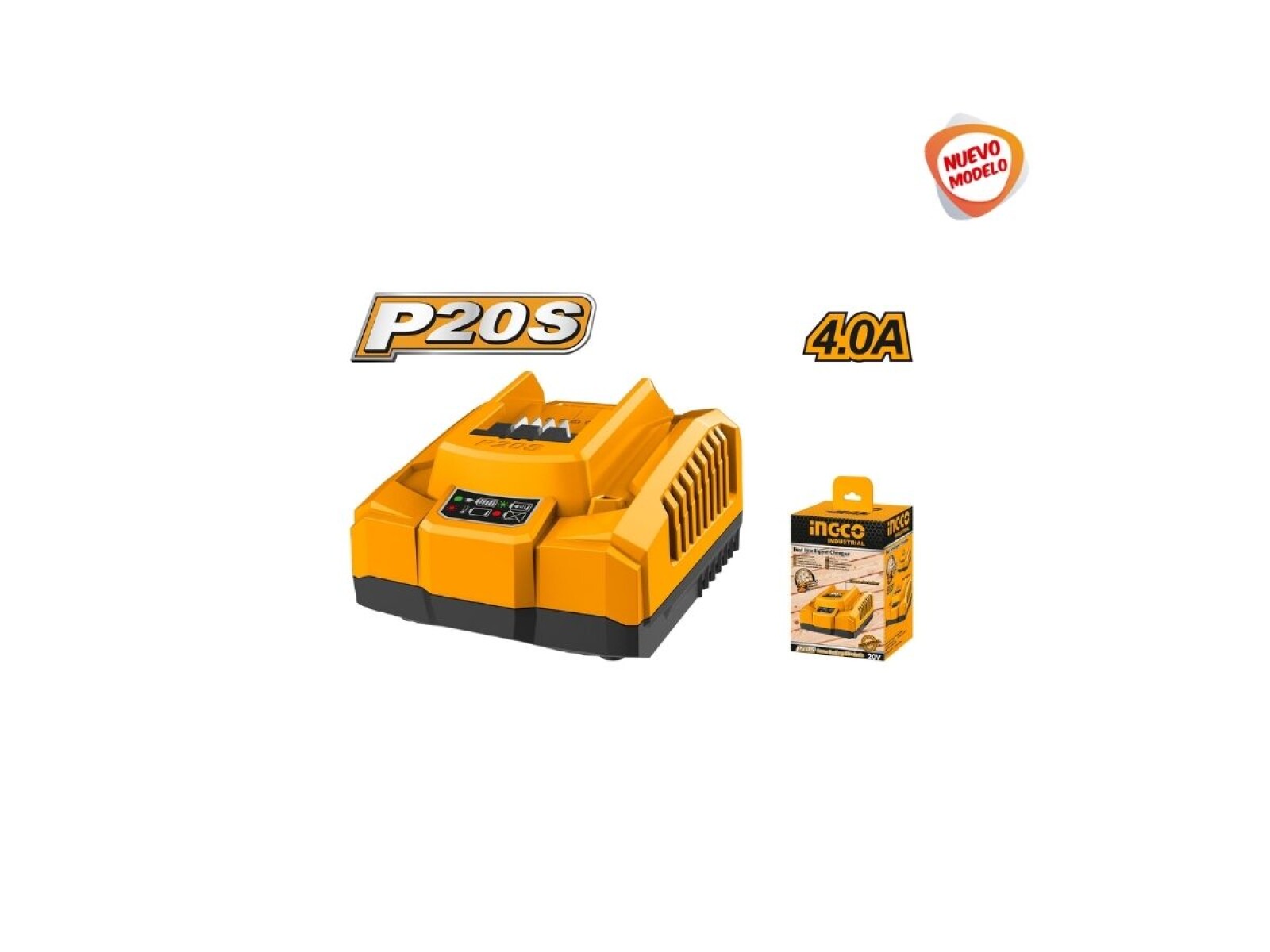 CARGADOR RAPIDO 20VOLT 4 AMP INGCO 
