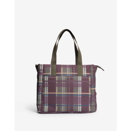 Cartera Shopper Con Doble Asa De Hombro Estampado Escoces
