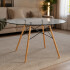 Mesa Comedor ComboHome Eames Redonda Vidrio 100 Cm Premium Transparente
