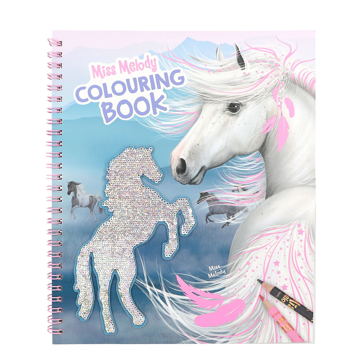 Libro para colorear Miss Melody Tapa con lentejuelas Top Model 