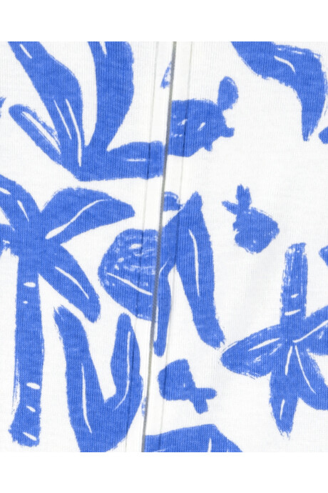 Pijama una pieza de algodón, con pie, diseño palmeras Sin color