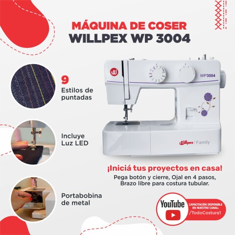 Máquina de Coser Willpex WP-3004 Máquina de Coser Willpex WP-3004