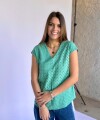 Blusa broderie verde