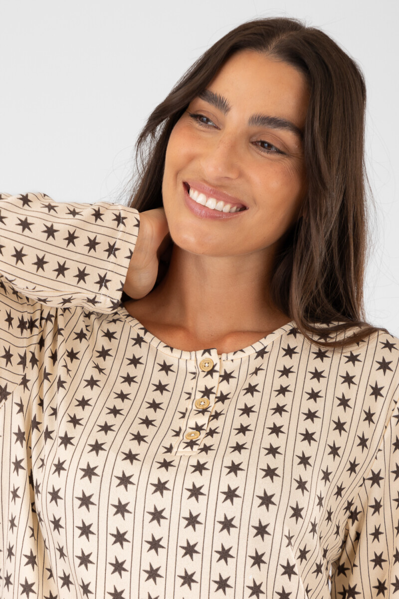 Pijama stars needle Beige