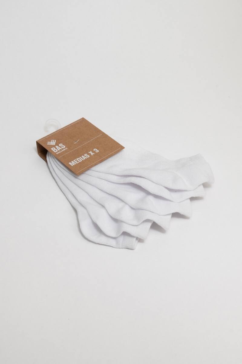 Pack x 3 medias tobillera Blanco