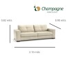 SOFA 100% CUERO - 3 CUERPOS - MODELO DOMINI - NEGRO SOFA 100% CUERO - 3 CUERPOS - MODELO DOMINI - NEGRO