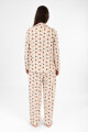Pijama mickey flannel Beige