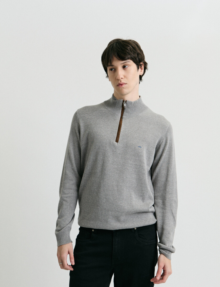 470996 SWEATER MEDIO CIERRE HARRINGTON LABEL Gris