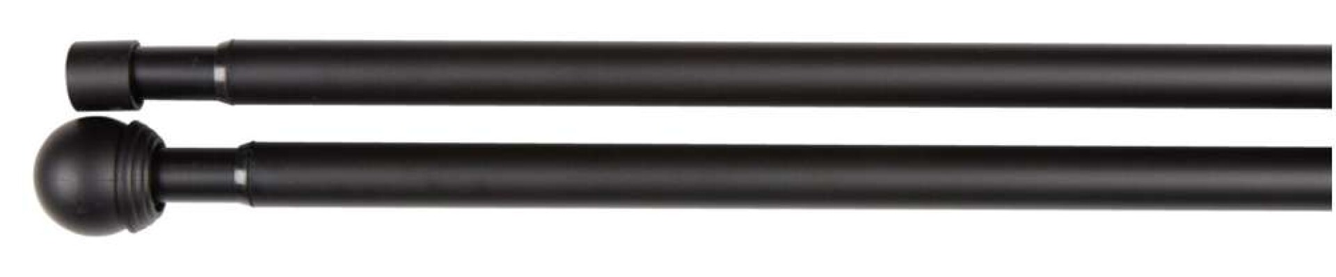 Barra cortina doble BALL 120-210cm - Negro 