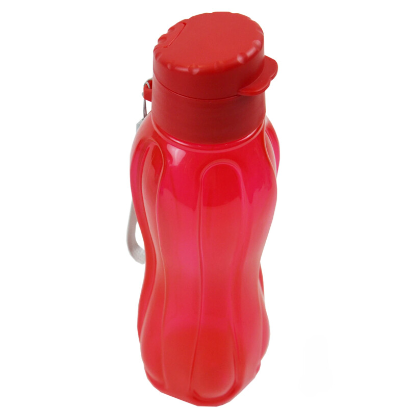 Botella caramañola plástica con tapón 600 ml ROJO