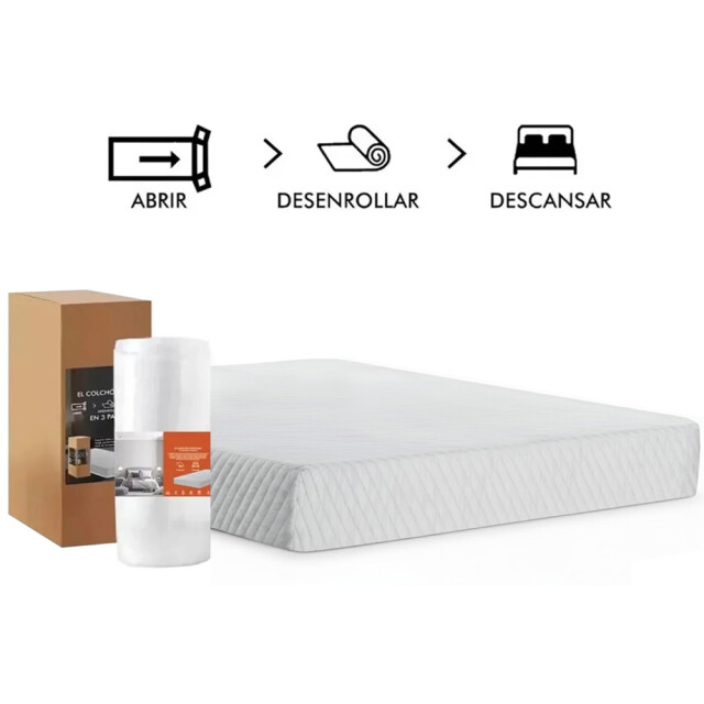 Colchón en caja 2 plazas - 100% espuma - Compactado Colchón en caja 2 plazas - 100% espuma - Compactado