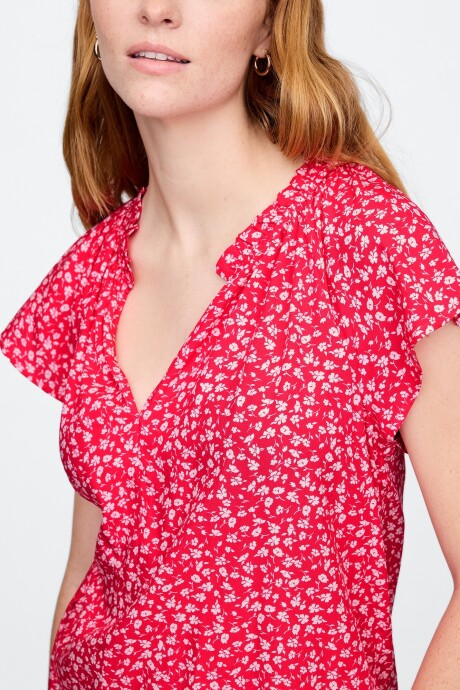 Blusa Manga Corta Mujer Pink Floral