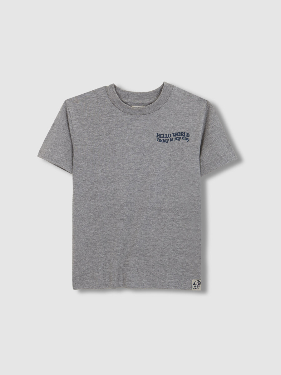 Camiseta Print Gris Medio Melange