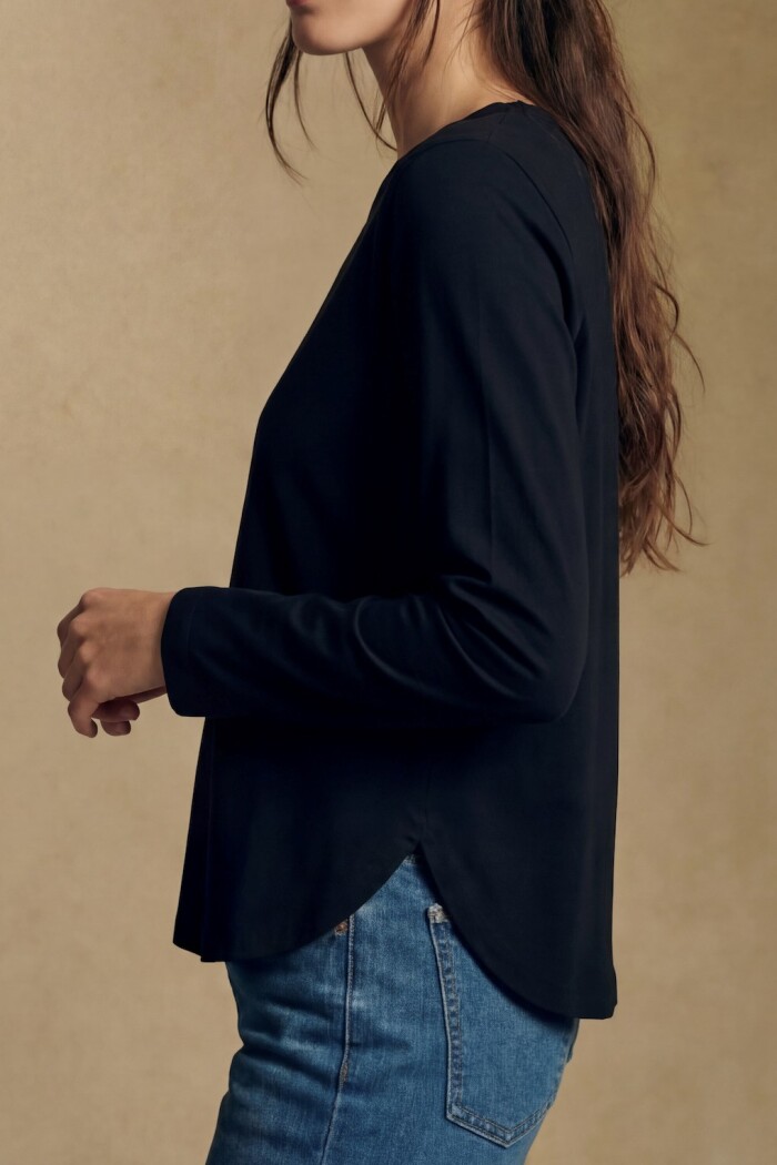 Remera Algodón Elastano Negro