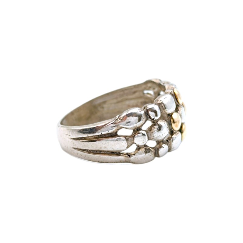 Anillo Bubble-Plata y Oro-Sin Piedra-AN5573 sinpiedra