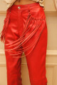 Leather Pant Rojo flecos