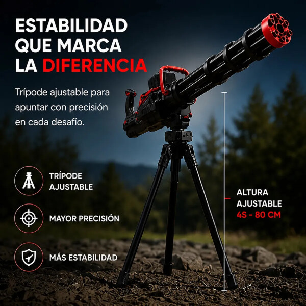 Ametralladora Lanza Bolas Hidrogel Con Tripode Jtjug100azu NEGRO