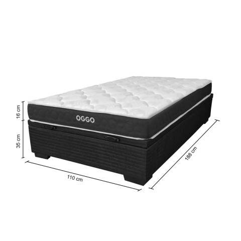 Sommier ROMA BOX BAÚL - 1 Plaza y Media - Espuma con base EPS - 110 x 188 x 16 cm - 80Kg Sommier ROMA BOX BAÚL - 1 Plaza y Media - Espuma con base EPS - 110 x 188 x 16 cm - 80Kg