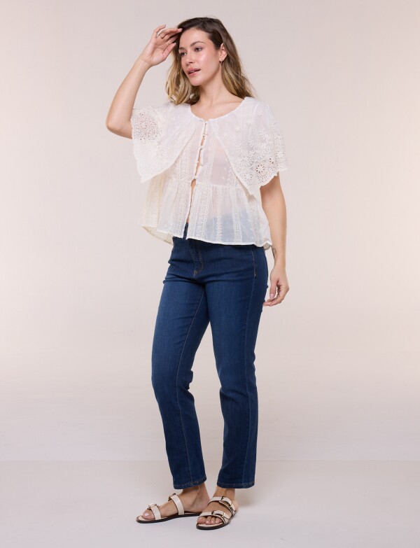 Blusa Puntilla BEIGE CLARO