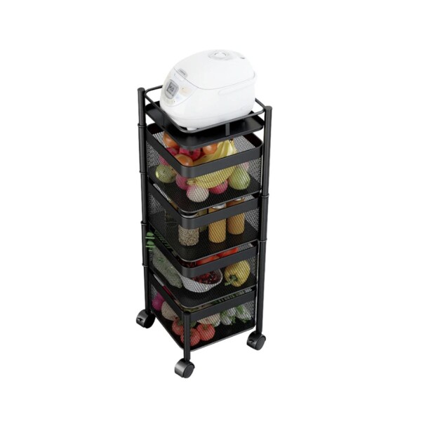 Carrito Carro Organizador con Ruedas y 4 Estantes Multiuso cocina baño Imback Color Negro Carrito Carro Organizador con Ruedas y 4 Estantes Multiuso cocina baño Imback Color Negro