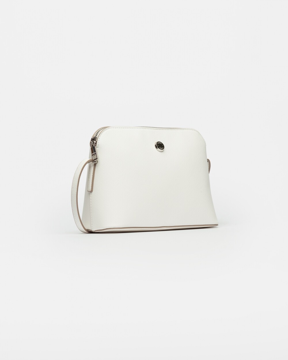 Bandolera Dyna en efecto cuero zaffiano Blanco