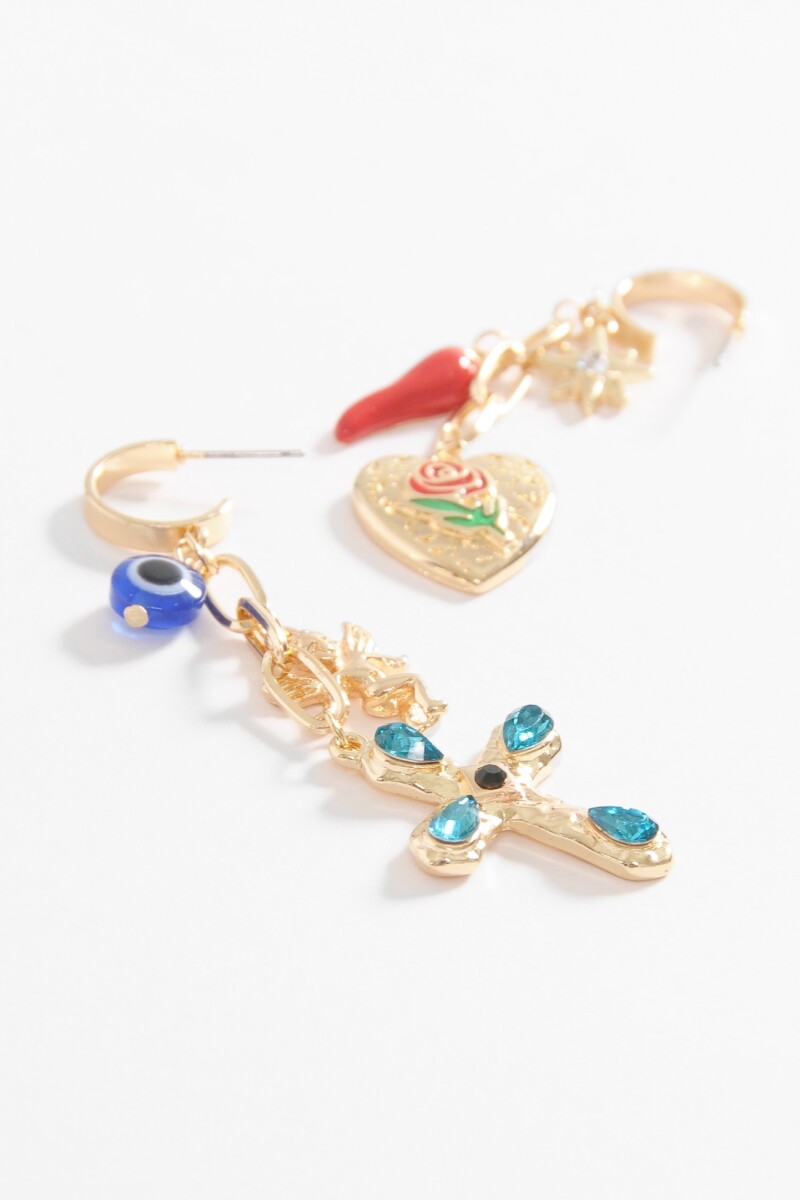 Caravanas dijes fancy dorado