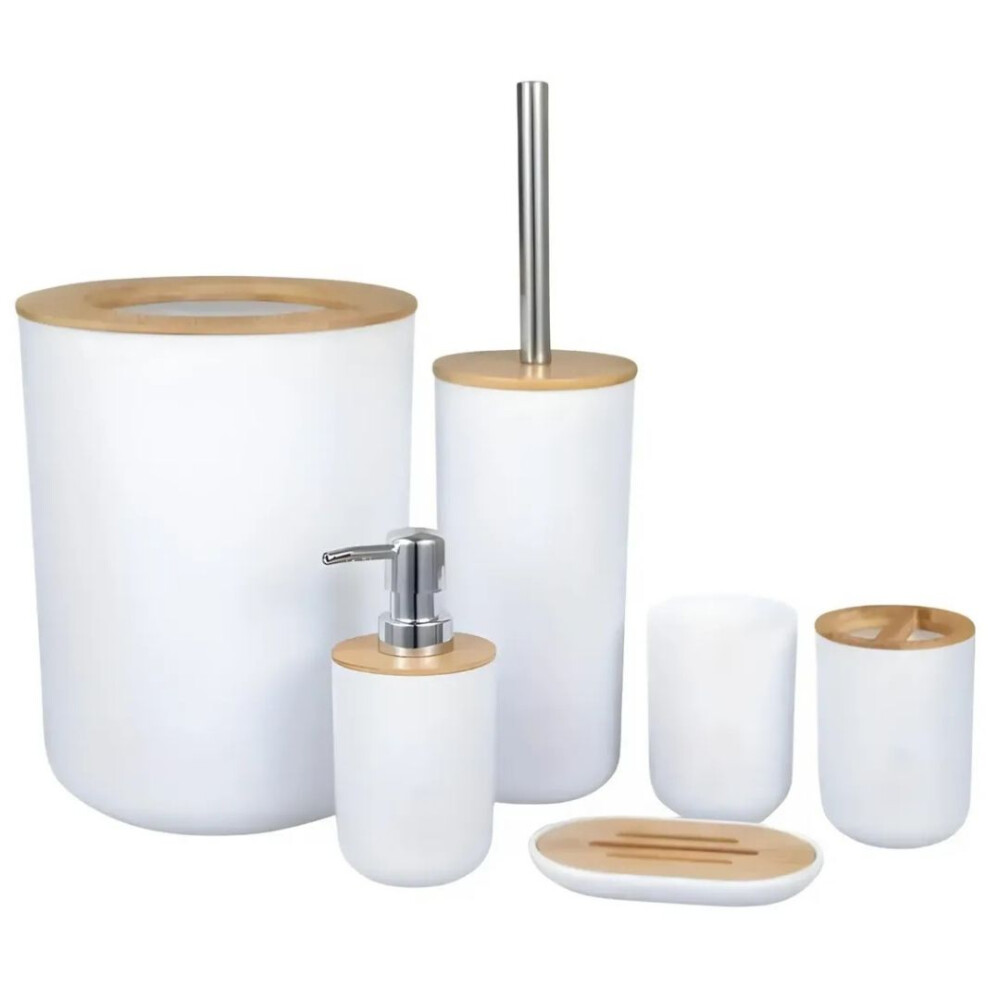 Set De Baño De Bambú BLANCO