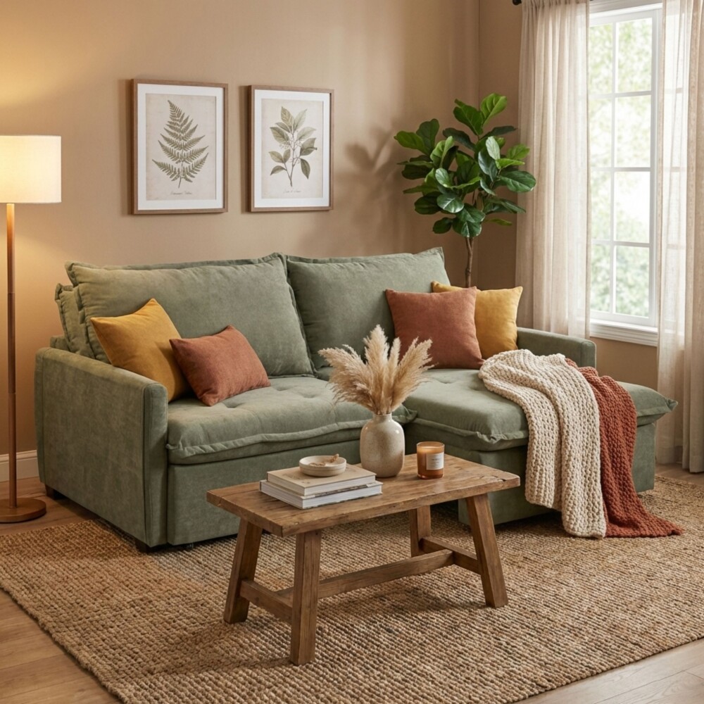 Sofá Cama Oliver 3 Cuerpos Verde