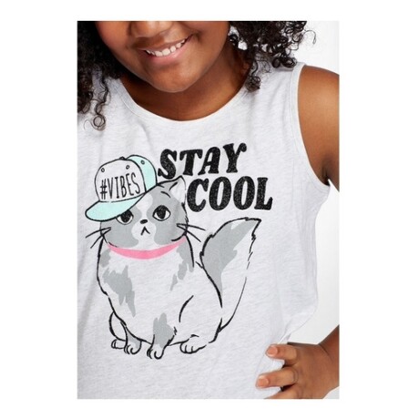 Musculosa para niña Justice Stay Cool Blanco
