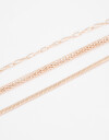 Pulseras Flexibles Sets Metal Pulsera Triple Cadena - Dorado Oro Rosa