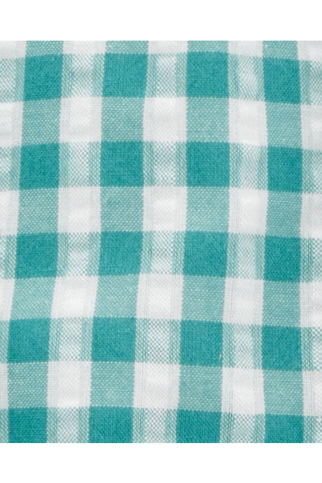 Set tres piezas de algodón, short, musculosa y body, diseño a cuadros Sin color