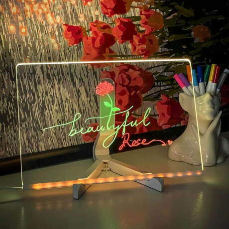 Pizarra acrílica LED para dibujar Blanco
