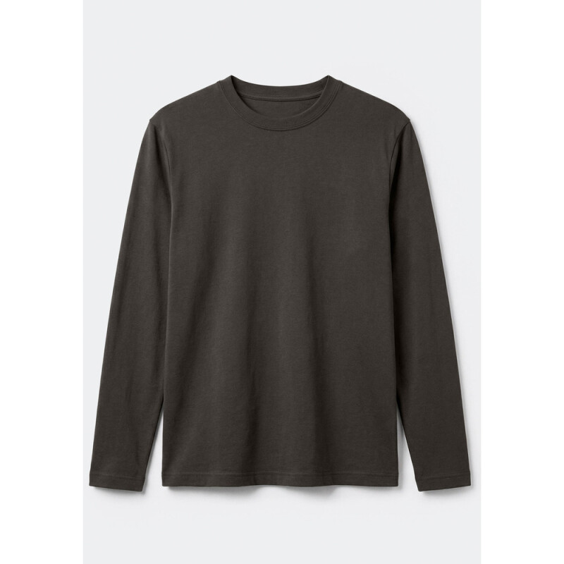 CAMISETA ML MASC CINZA ESCURO