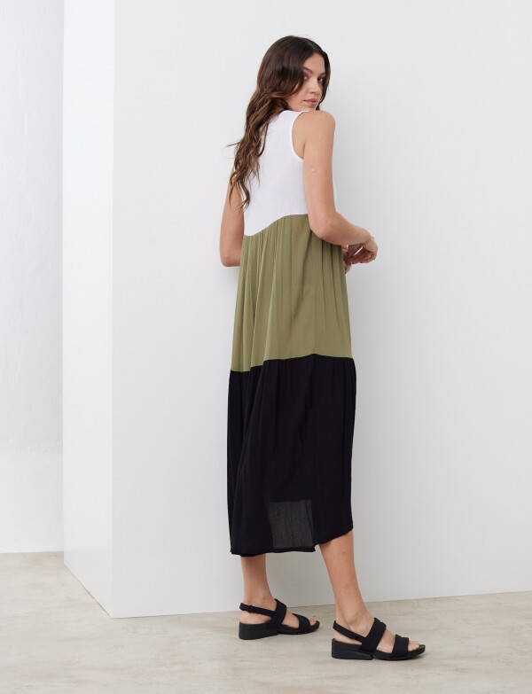 Vestido Colorblock OLIVA/MULTI