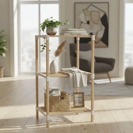 Estanteria 3 Niveles 78x38x30cm Madera Pp Color Natural Estanteria 3 Niveles 78x38x30cm Madera Pp Color Natural
