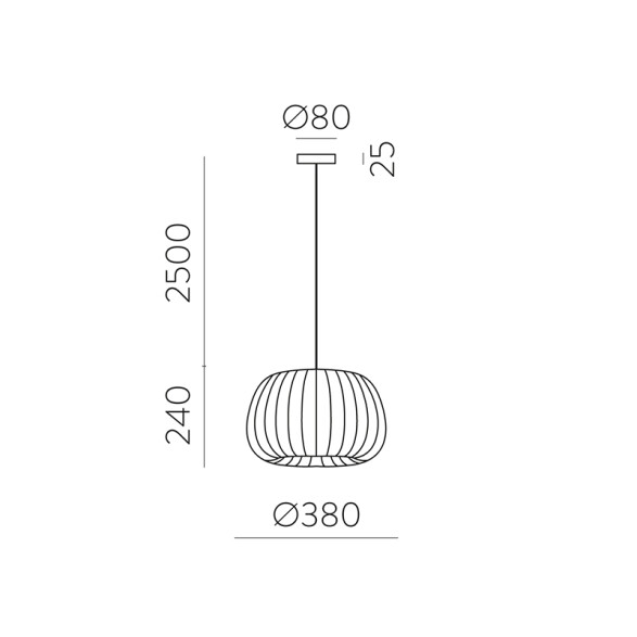Colgante blanco E27 MIRTA Ø380x240mm BA0230