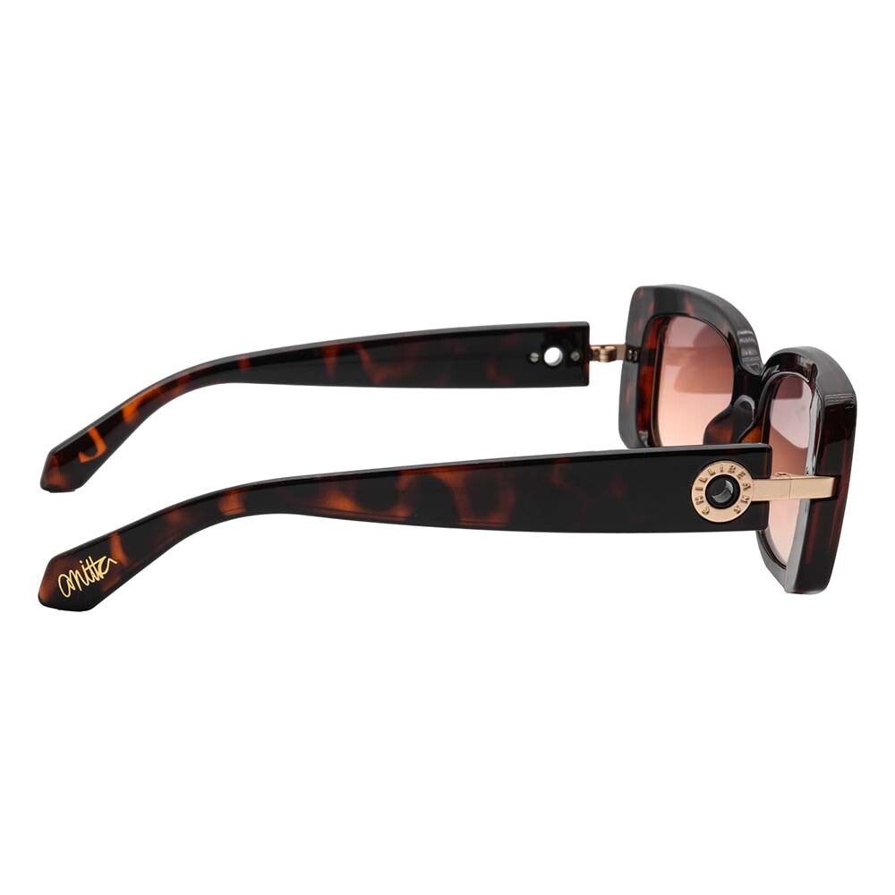 Lentes De Sol De Policarbonato Cuadrado Anitta Marrón/Marrón