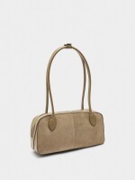 Bolso De Hombro Con Detalles De Piel taupe
