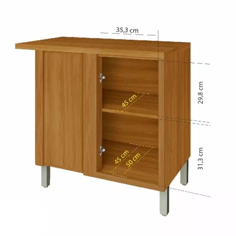 Bajo mesada Baronesa esquinero Grafito 93x52 Bajo Mesada Baronesa Esquinero Grafito 93x52