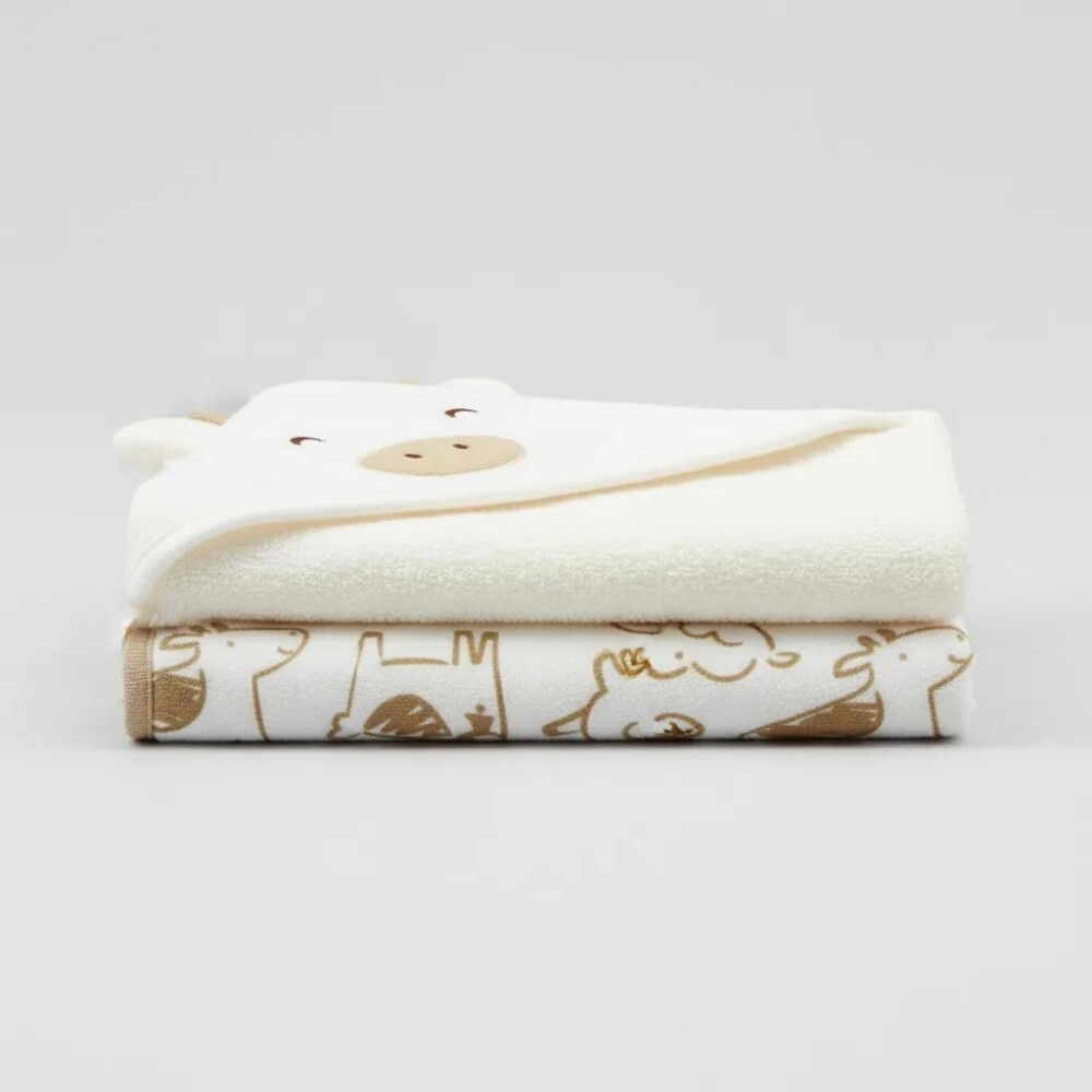 Set x2 toallas carters blanco