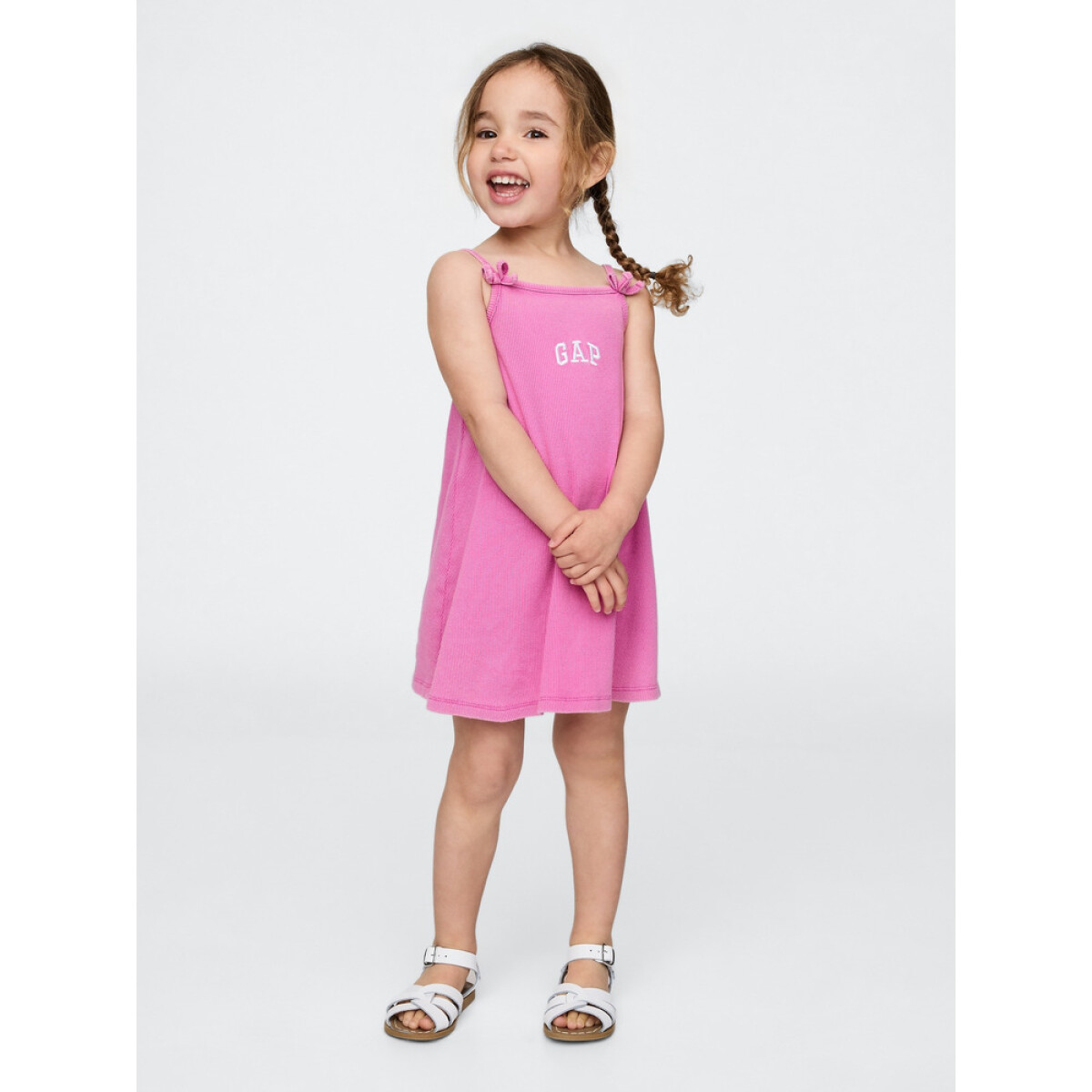 IE FRCH BOW STRAP LOGO DRESS - STANDOUT PINK 
