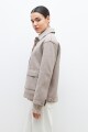 Chaqueta con botones metálicos beige melange