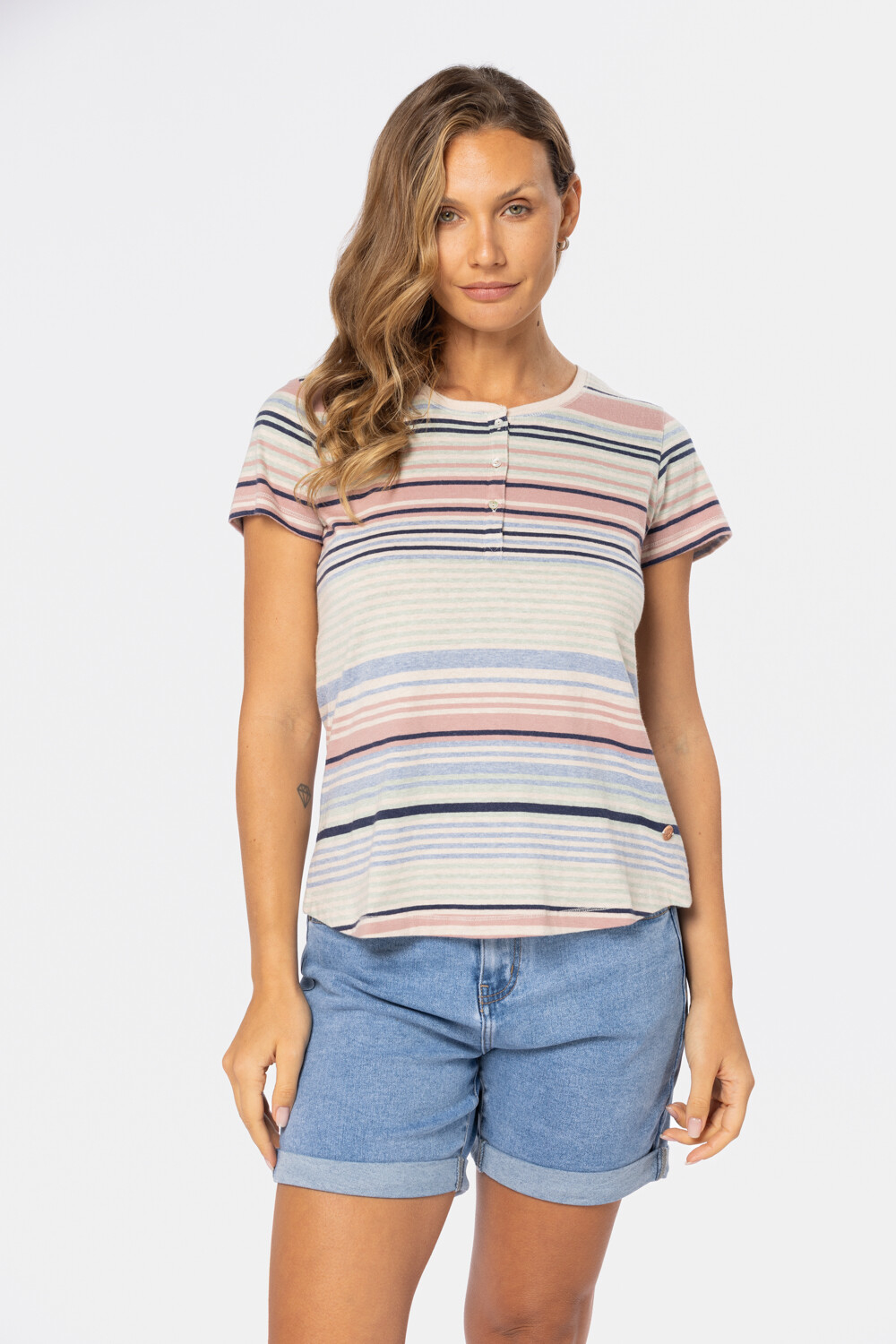 REMERA RAYADA Beige
