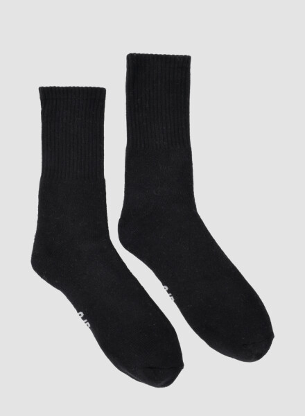 Medias deportivas lisas con felpa interior Negro