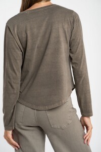 Remera Algodon Lavado Oliva