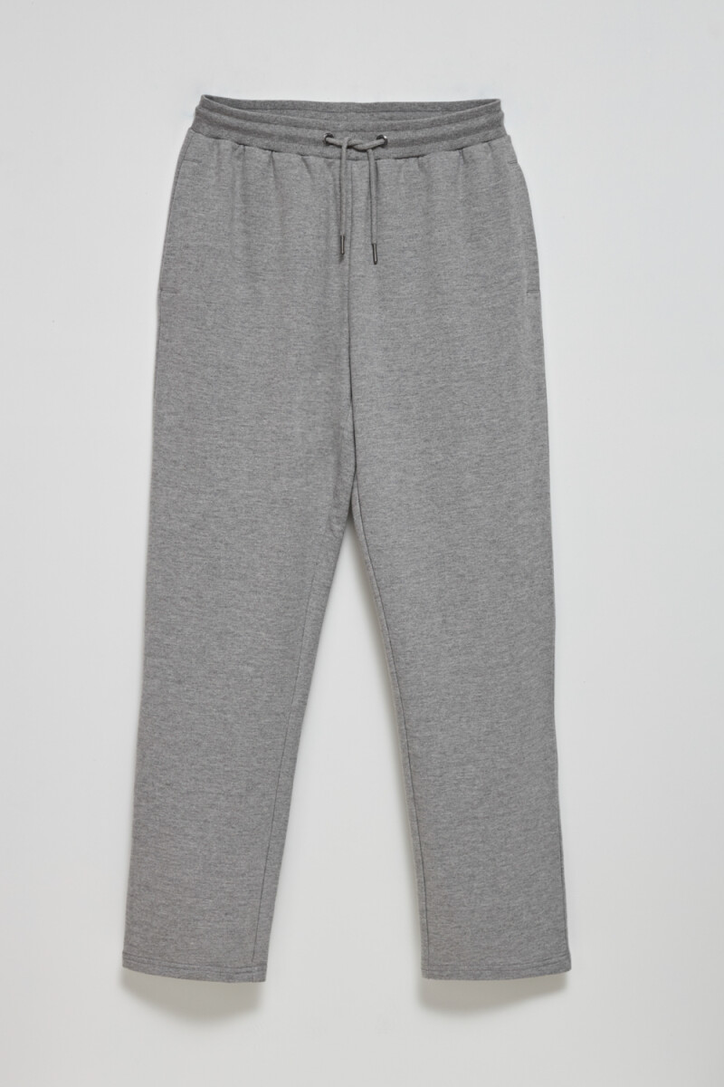 Pantalón deportivo recto Gris Claro Melange