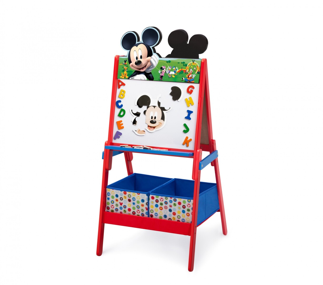 Pizarrón Mickey Mouse Disney Doble Cara con Organizador de Juguetes - ROJO 